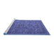 Sideview of Machine Washable Persian Blue Traditional Rug, wshtr1899blu