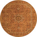 Square Persian Orange Traditional Rug, tr1899org
