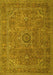 Machine Washable Persian Yellow Traditional Rug, wshtr1899yw