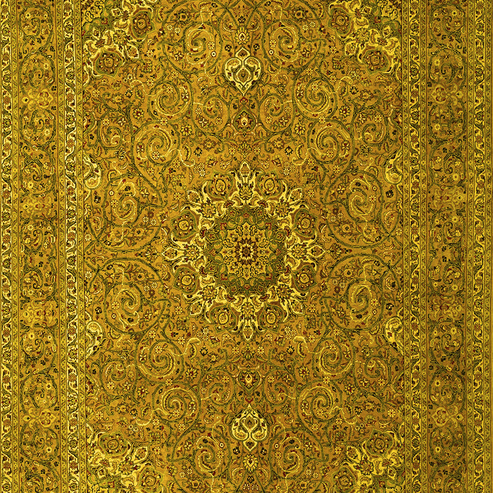Machine Washable Persian Yellow Traditional Rug, wshtr1899yw