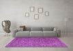 Machine Washable Persian Purple Traditional Area Rugs in a Living Room, wshtr1899pur