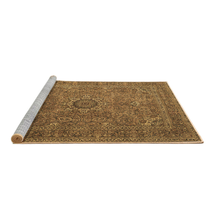 Sideview of Machine Washable Persian Brown Traditional Rug, wshtr1899brn