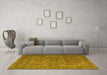 Machine Washable Persian Yellow Traditional Rug in a Living Room, wshtr1899yw