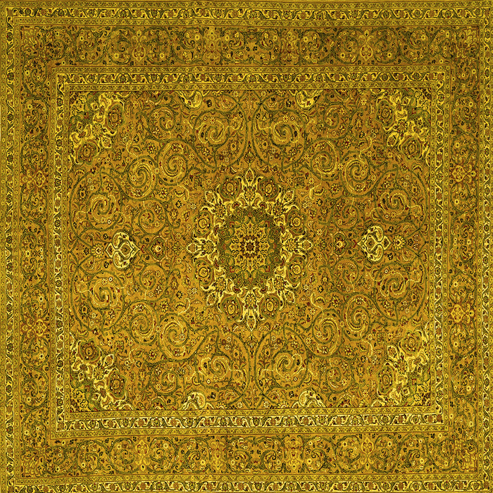 Square Persian Yellow Traditional Rug, tr1899yw