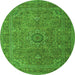 Machine Washable Persian Green Traditional Area Rugs, wshtr1899grn