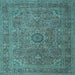 Square Machine Washable Persian Light Blue Traditional Rug, wshtr1899lblu