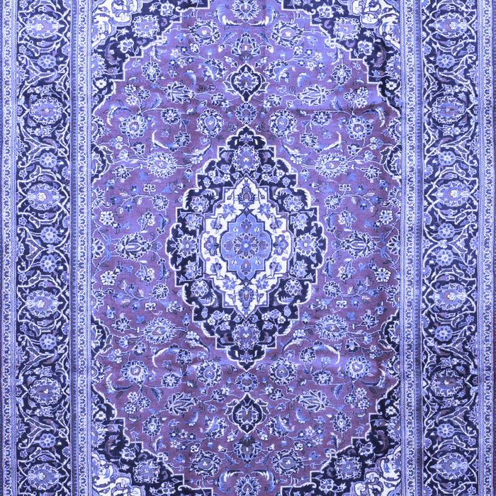 Machine Washable Medallion Blue Traditional Rug, wshtr189blu