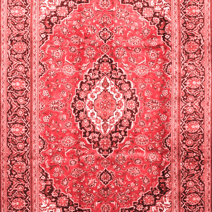 Machine Washable Medallion Red Traditional Rug, wshtr189red