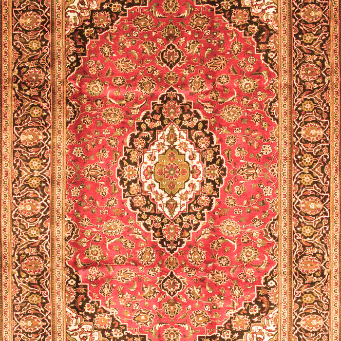 Medallion Orange Traditional Rug, tr189org