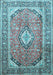 Medallion Light Blue Traditional Rug, tr189lblu