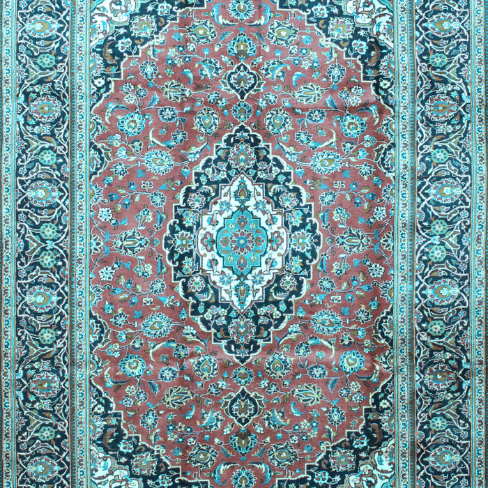 Medallion Light Blue Traditional Rug, tr189lblu