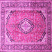 Square Medallion Pink Traditional Rug, tr189pnk