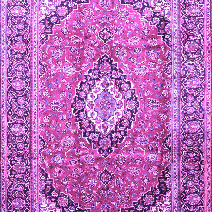 Machine Washable Medallion Purple Traditional Area Rugs, wshtr189pur