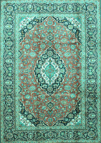 Medallion Turquoise Traditional Rug, tr189turq