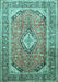 Medallion Turquoise Traditional Rug, tr189turq