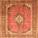 Serging Thickness of Medallion Orange Traditional Rug, tr189org