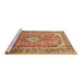 Sideview of Machine Washable Medallion Brown Traditional Rug, wshtr189brn