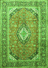 Medallion Green Traditional Rug, tr189grn