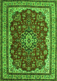 Medallion Green Traditional Rug, tr18grn