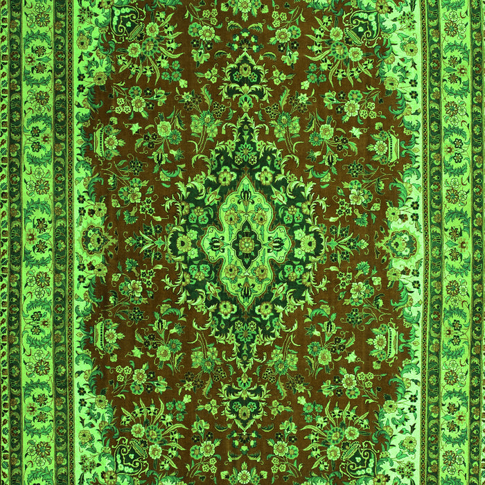 Medallion Green Traditional Rug, tr18grn