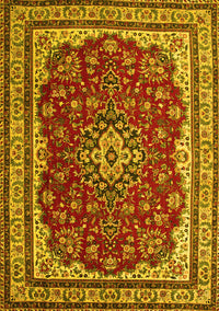 Medallion Yellow Traditional Rug, tr18yw