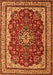 Serging Thickness of Machine Washable Medallion Orange Traditional Area Rugs, wshtr18org