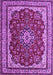 Machine Washable Medallion Purple Traditional Area Rugs, wshtr18pur