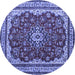 Round Medallion Blue Traditional Rug, tr18blu