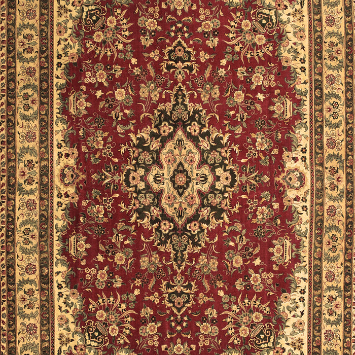 Machine Washable Medallion Brown Traditional Rug, wshtr18brn