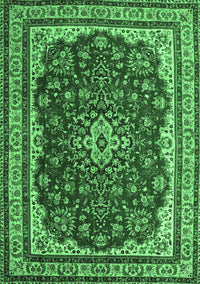 Medallion Emerald Green Traditional Rug, tr18emgrn