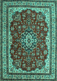 Medallion Turquoise Traditional Rug, tr18turq