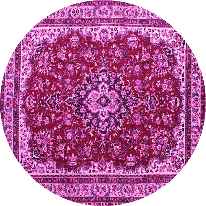 Round Medallion Pink Traditional Rug, tr18pnk