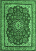 Machine Washable Medallion Emerald Green Traditional Area Rugs, wshtr18emgrn