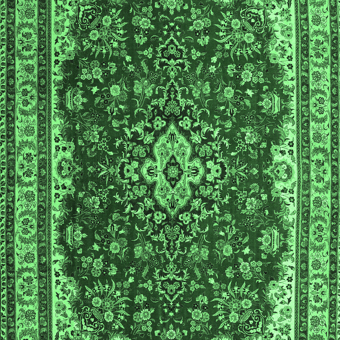 Machine Washable Medallion Emerald Green Traditional Area Rugs, wshtr18emgrn