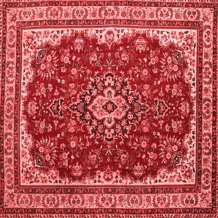 Machine Washable Medallion Red Traditional Rug, wshtr18red