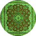 Machine Washable Medallion Green Traditional Area Rugs, wshtr18grn