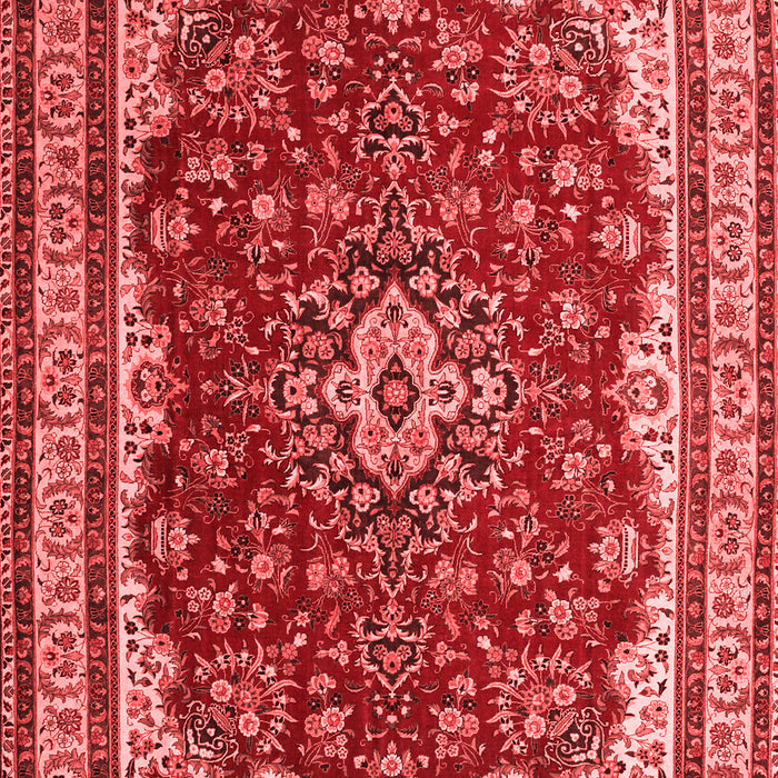 Machine Washable Medallion Red Traditional Rug, wshtr18red