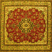 Square Medallion Yellow Traditional Rug, tr18yw