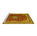 Sideview of Machine Washable Medallion Yellow Traditional Rug, wshtr18yw