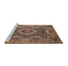 Sideview of Machine Washable Traditional Camel Brown Rug, wshtr19