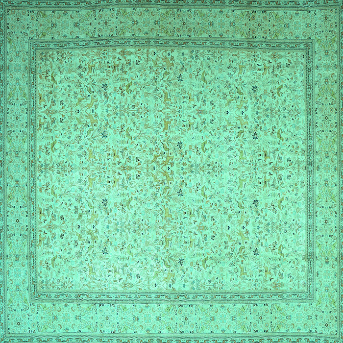 Square Persian Turquoise Traditional Rug, tr1900turq
