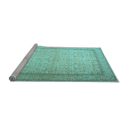 Sideview of Machine Washable Persian Light Blue Traditional Rug, wshtr1900lblu