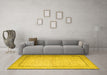 Machine Washable Persian Yellow Traditional Rug in a Living Room, wshtr1900yw