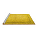 Sideview of Machine Washable Persian Yellow Traditional Rug, wshtr1900yw