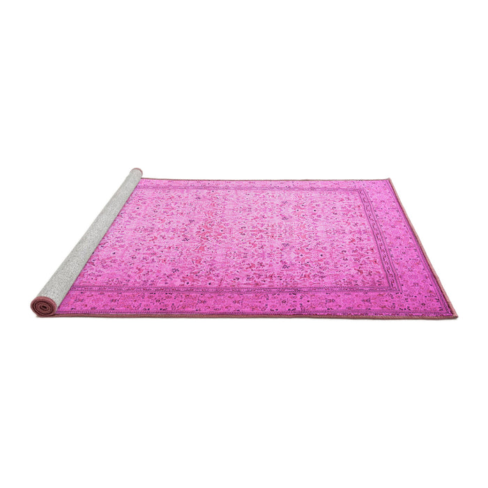 Sideview of Machine Washable Persian Pink Traditional Rug, wshtr1900pnk