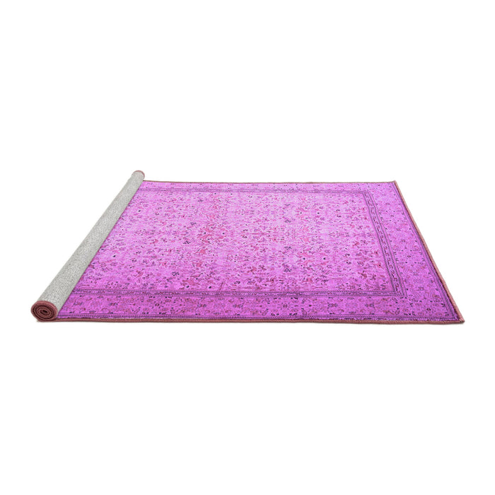 Sideview of Machine Washable Persian Purple Traditional Area Rugs, wshtr1900pur