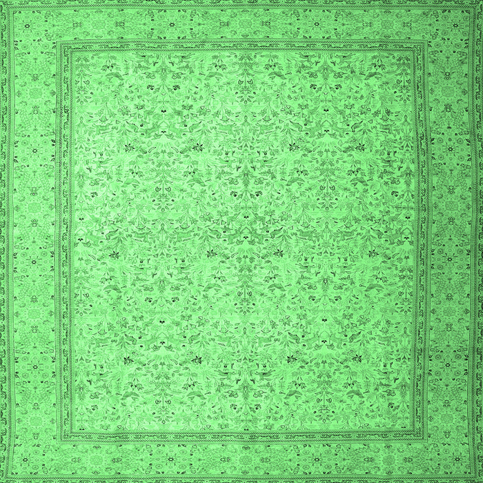 Square Persian Emerald Green Traditional Rug, tr1900emgrn