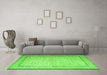 Machine Washable Persian Green Traditional Area Rugs in a Living Room,, wshtr1900grn