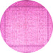 Round Persian Pink Traditional Rug, tr1900pnk