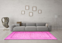 Machine Washable Persian Pink Traditional Rug, wshtr1900pnk